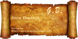 Gera Dominik névjegykártya